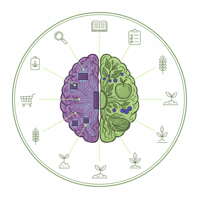 Smart food intelligence — brain combining technology and nature